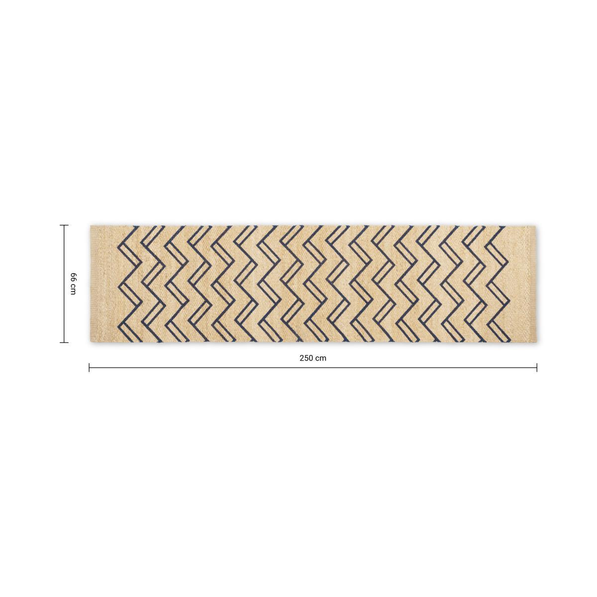 Elian Printed Jute Runner 66 x 250cm, Natural/Midnight Blue – image 7