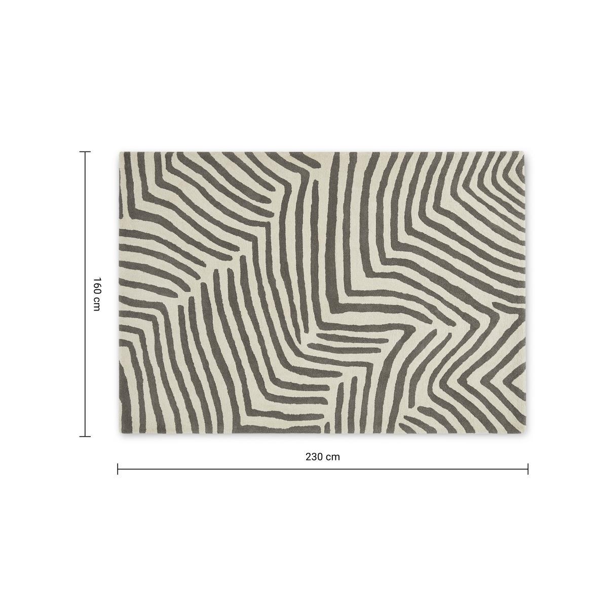 Larkin Handtufted Wool Rug, Large 160 x 230cm, Ecru & Warm Grey – image 7