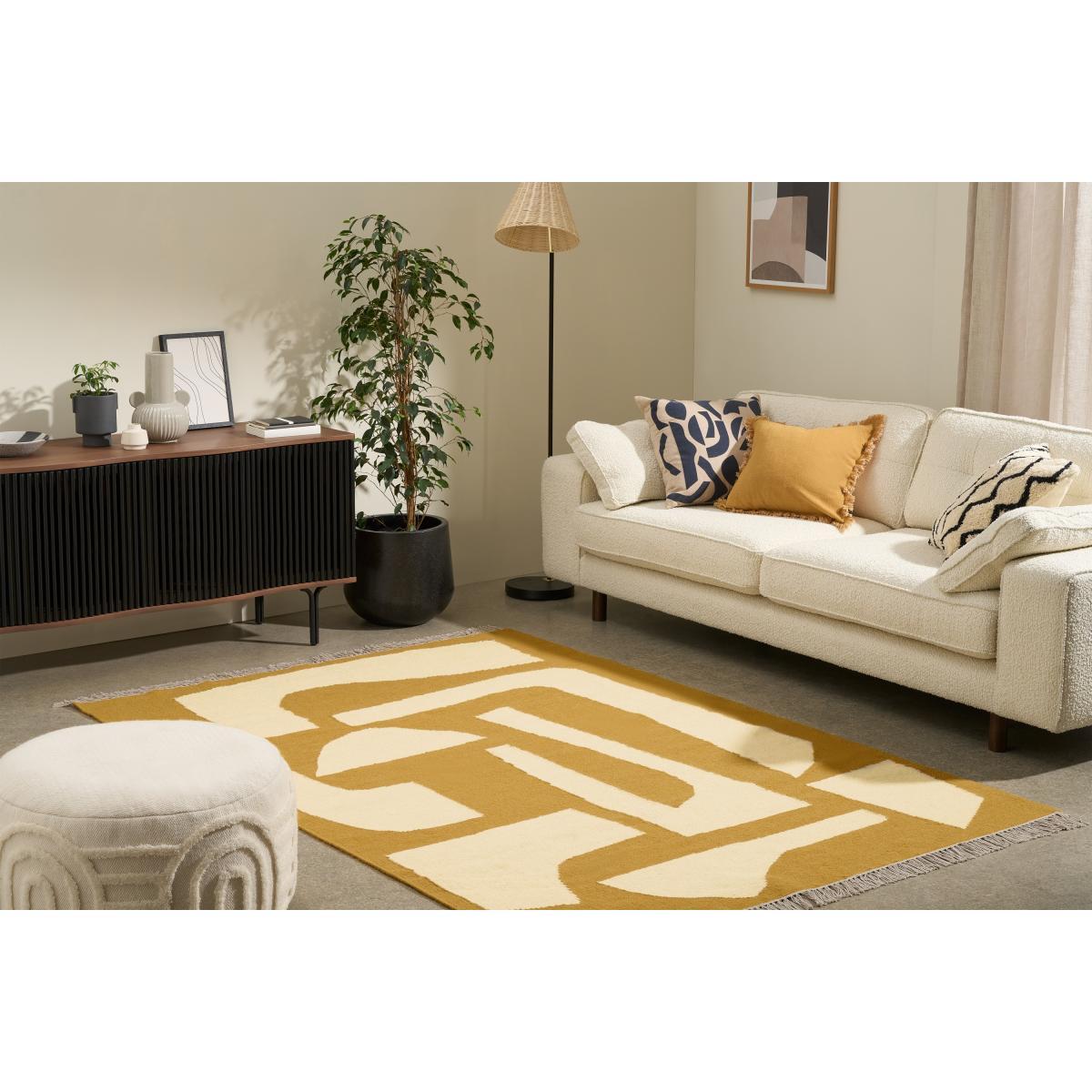 Lafant Wool Flatweave Rug, Large 160 x 230cm, Tan – image 3