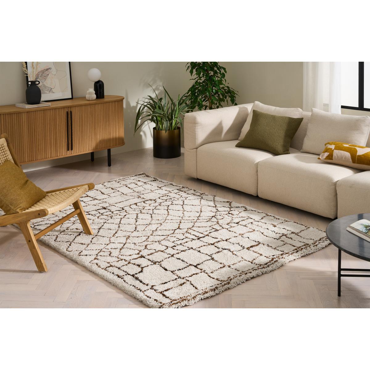 Kafu Berber Style Rug, Large 160 x 230 cm, Off-White & Terracotta – image 3