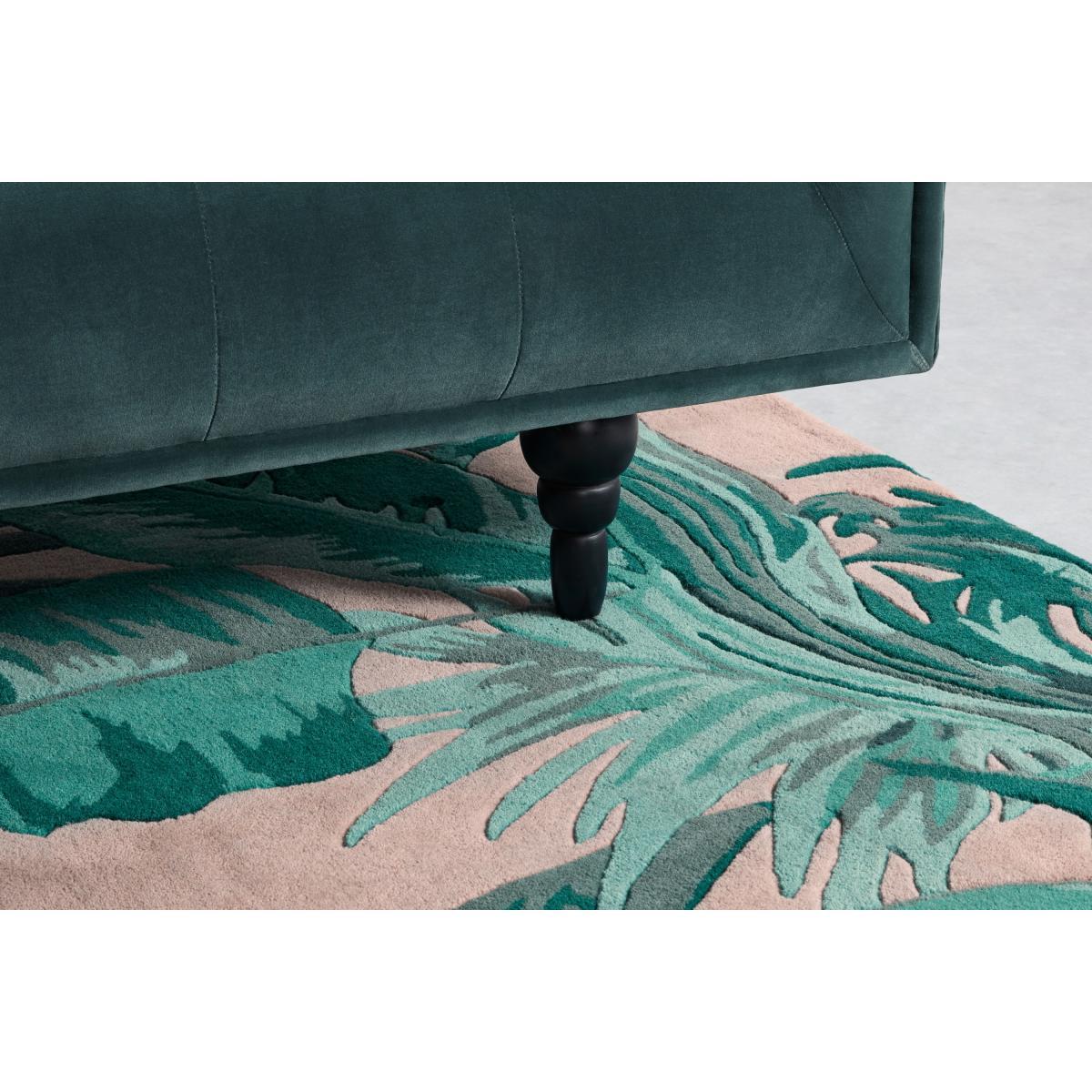 Jangala Botanical Wool Rug, Large 160 x 230cm, Pink and Teal – image 5