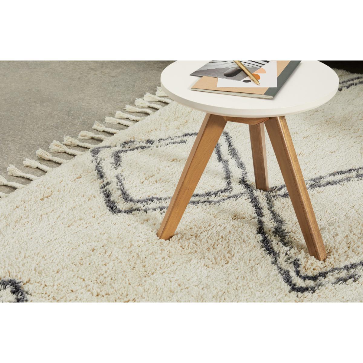 Caram Berber Style Rug, Large 160 x 230cm, Off White & Charcoal Grey – image 5