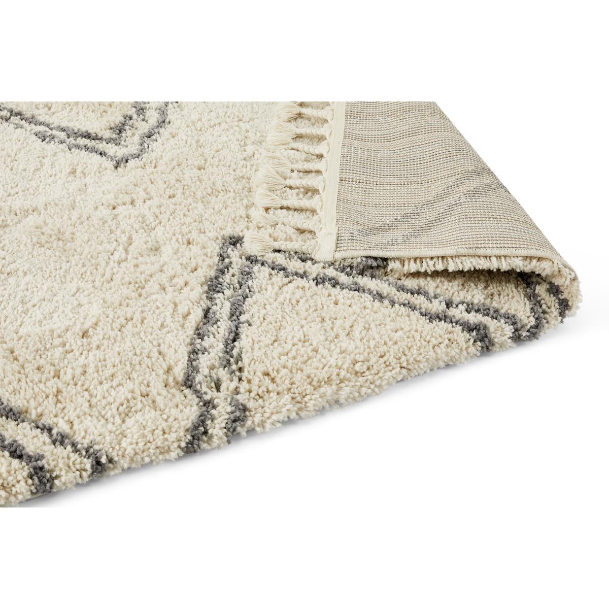 Caram Berber Style Rug, Large 160 x 230cm, Off White & Charcoal Grey – image 6
