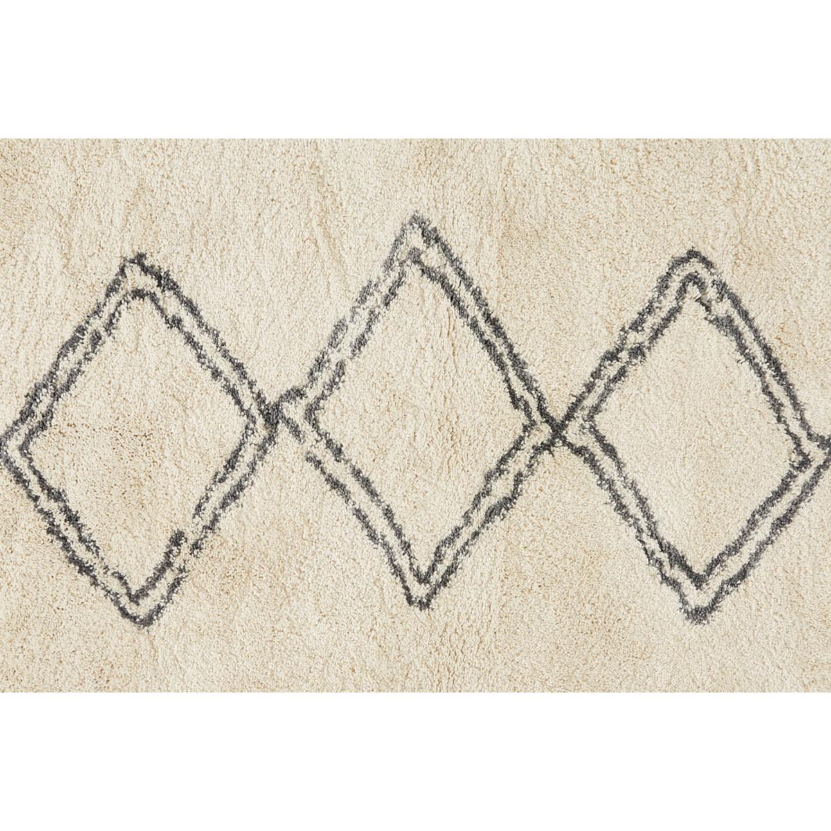 Caram Berber Style Rug, Large 160 x 230cm, Off White & Charcoal Grey – image 7
