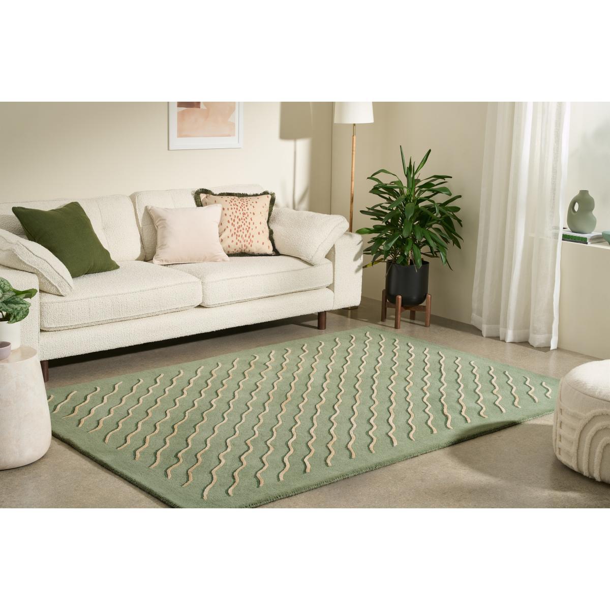 Poodle & Blonde Bellisima Tufted Wool & Viscose Rug, Large 160 x 230 cm, Sage Green – image 3