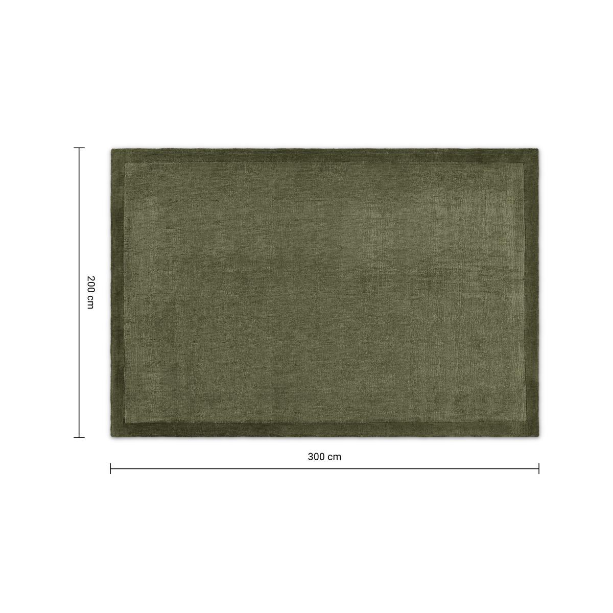 Jago Border Rug, X Large 200 x 300cm, Moss Green – image 7