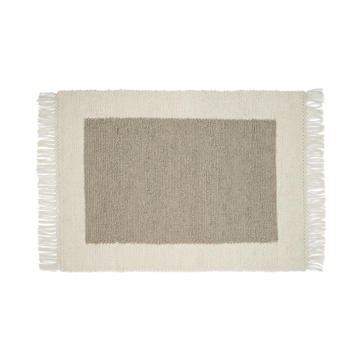 Canley Textured Wool Border Rug, Large 160 x 230cm, Ecru & Taupe – image 2