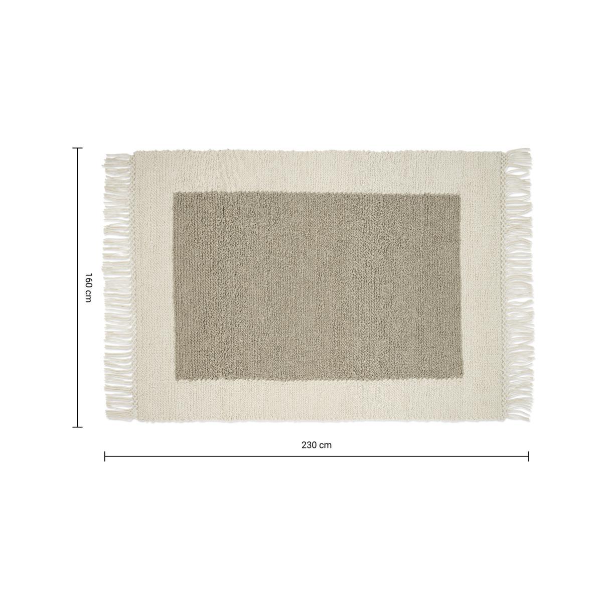 Canley Textured Wool Border Rug, Large 160 x 230cm, Ecru & Taupe – image 7