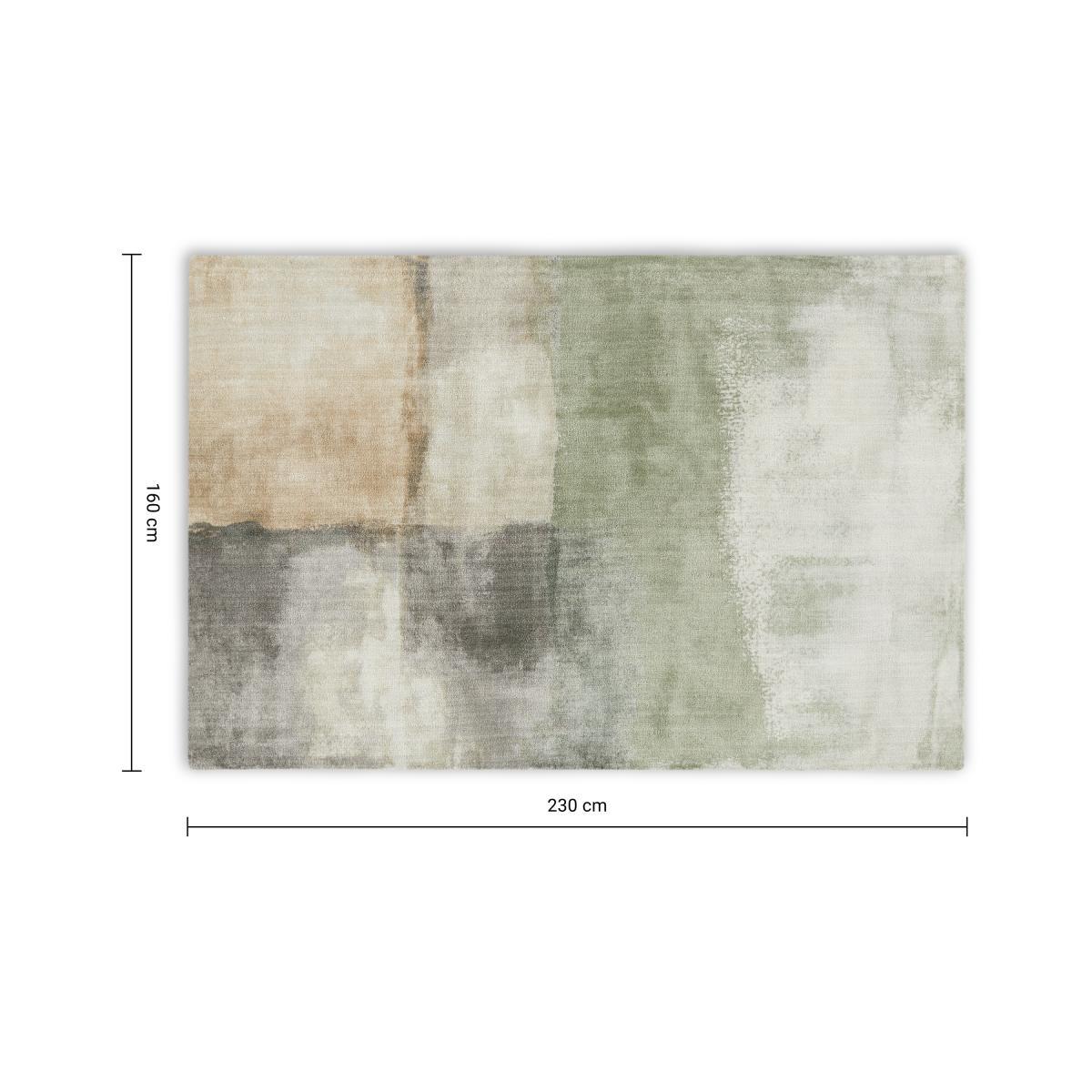 Rimoldi Painterly Tufted Rug, Large 160x230cm, Soft Grey & Green – image 7