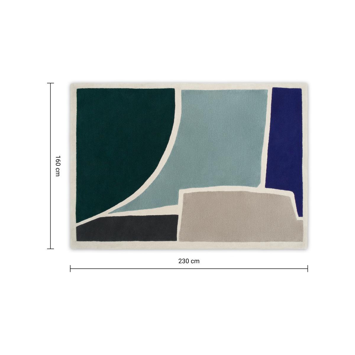 Juula Large Hand Tufted Wool Rug, 160 x 230cm, Blue – image 7