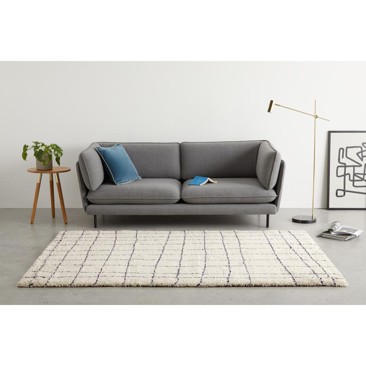 Gunter Pile Rug, Small 120 x 170cm, Ecru & Midnight Blue  – image 3