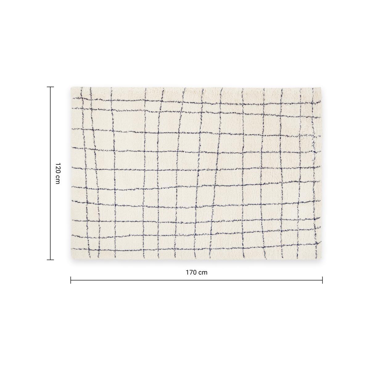 Gunter Pile Rug, Small 120 x 170cm, Ecru & Midnight Blue  – image 7