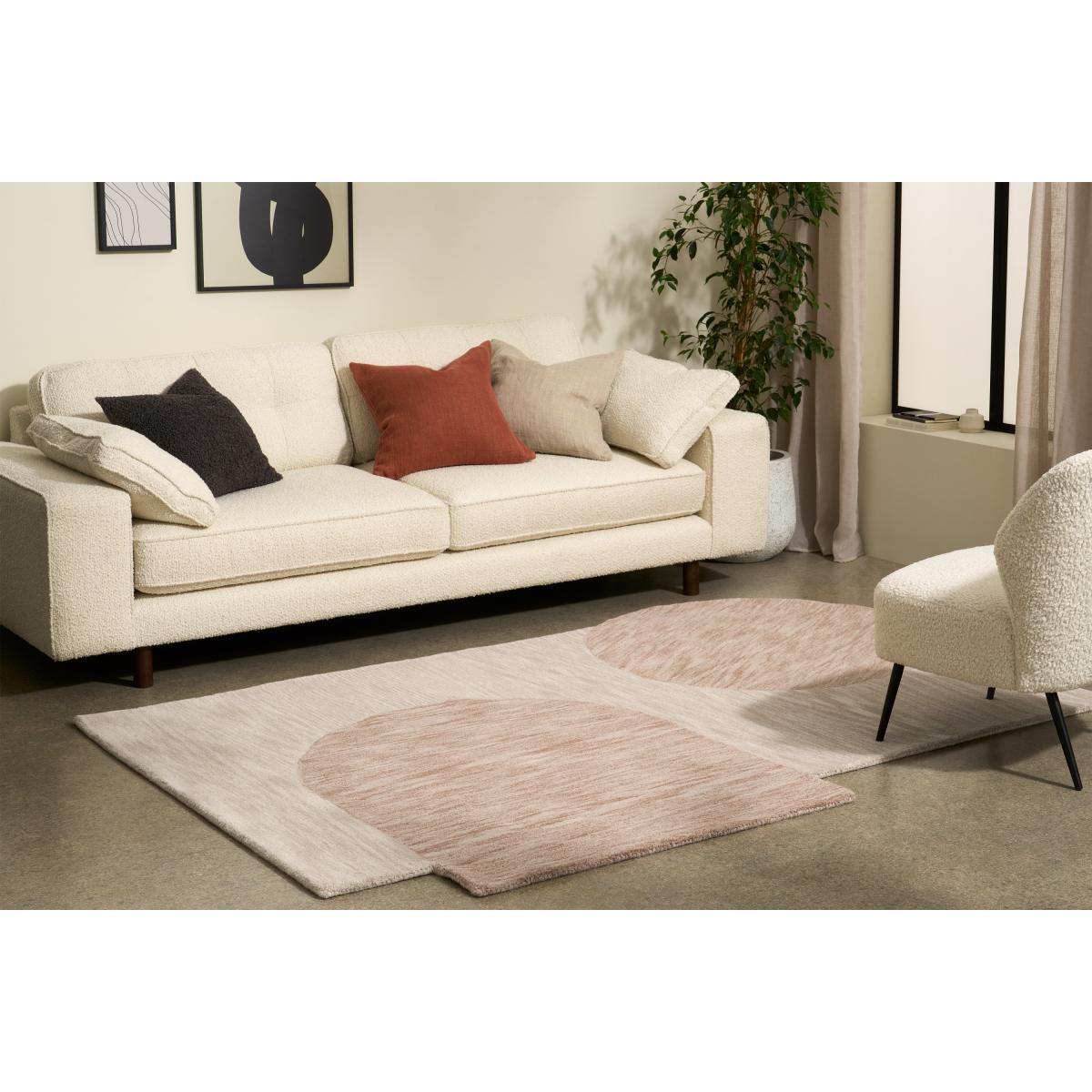 2LG Handtuft Wool Rug, Large 160 x 230 cm, Off-White & Pink – image 3