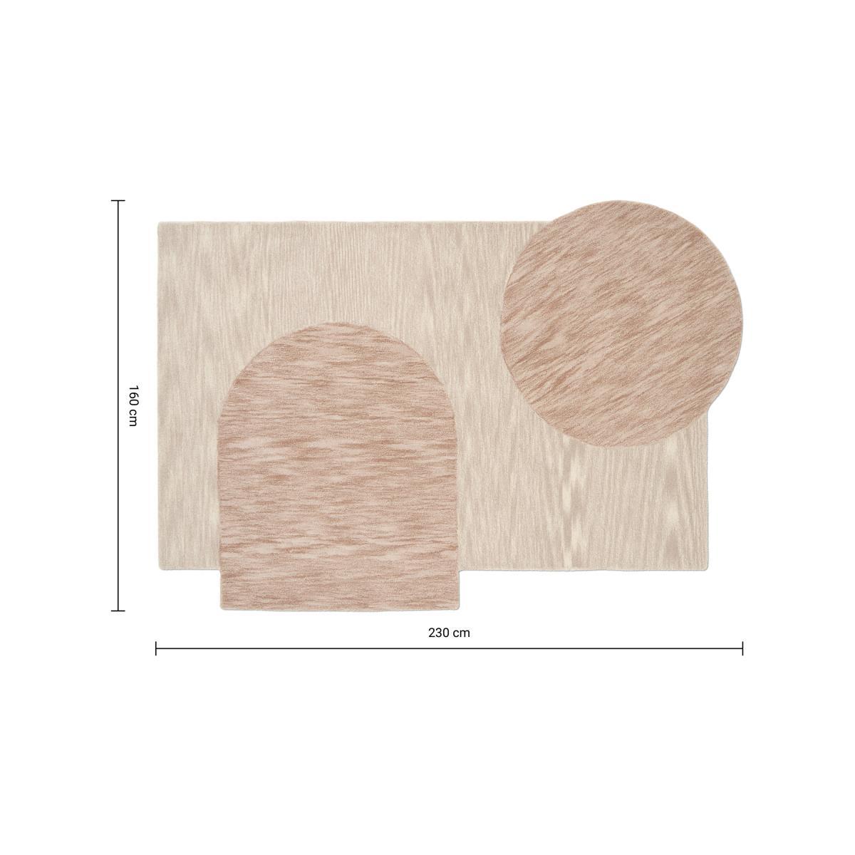 2LG Handtuft Wool Rug, Large 160 x 230 cm, Off-White & Pink – image 7
