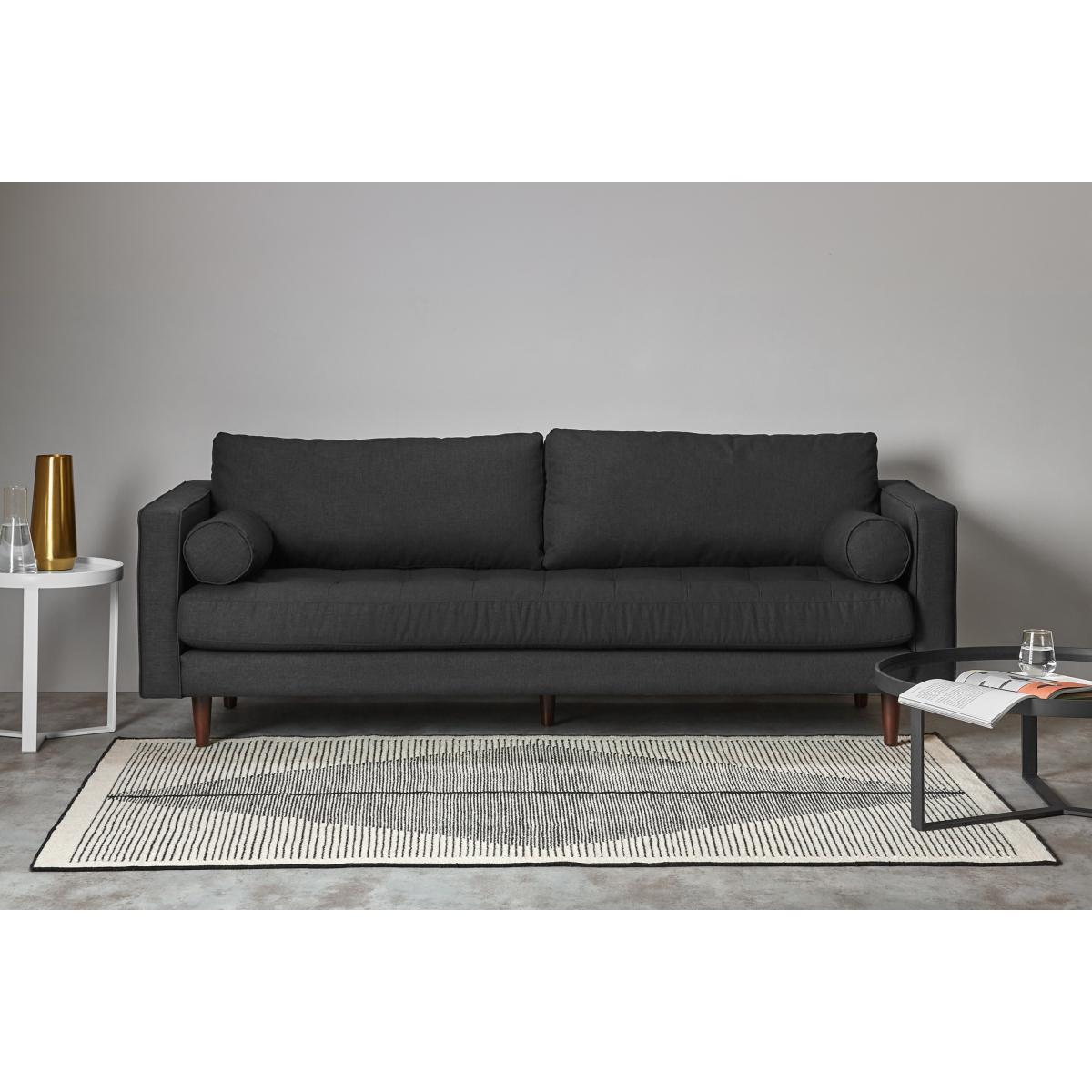 Camden Diamond Rug, X Large 200 x 300cm, Black and Off White – image 3