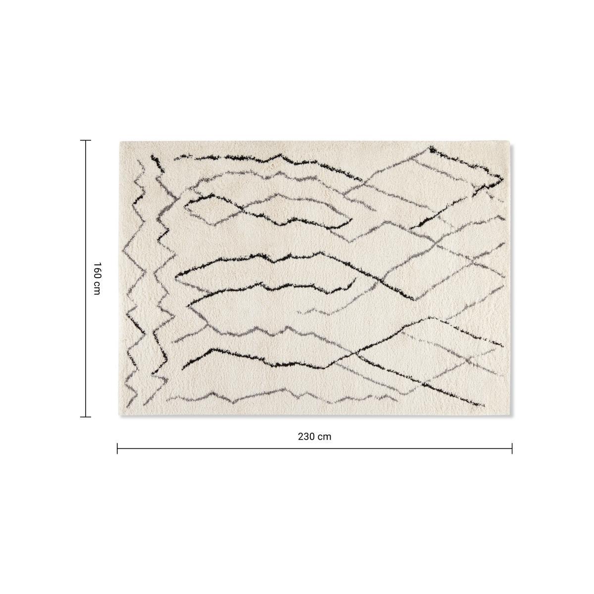 Cecily Pile Rug, Large 160 x 230cm, Off White & Grey – image 8