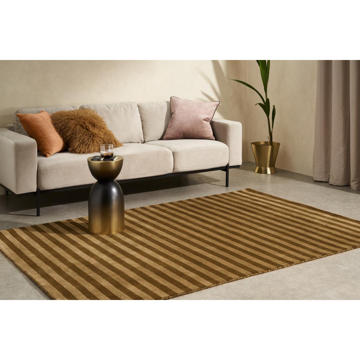 Raidal Striped Viscose Rug, Extra Large 200 x 300cm, Caramel – image 3