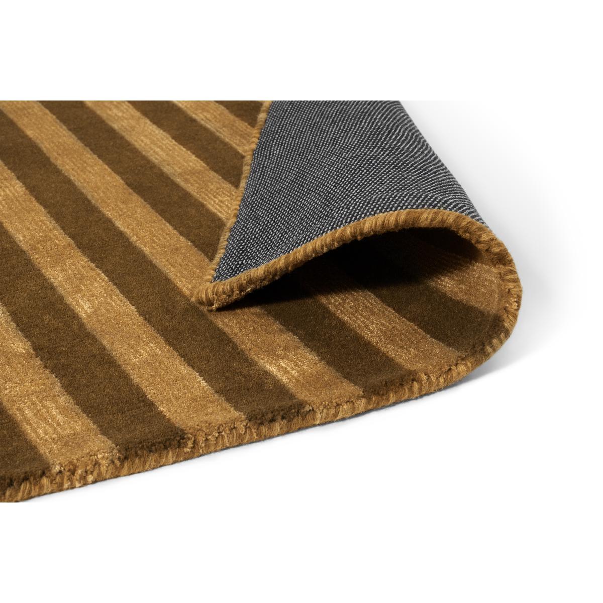 Raidal Striped Viscose Rug, Extra Large 200 x 300cm, Caramel – image 5