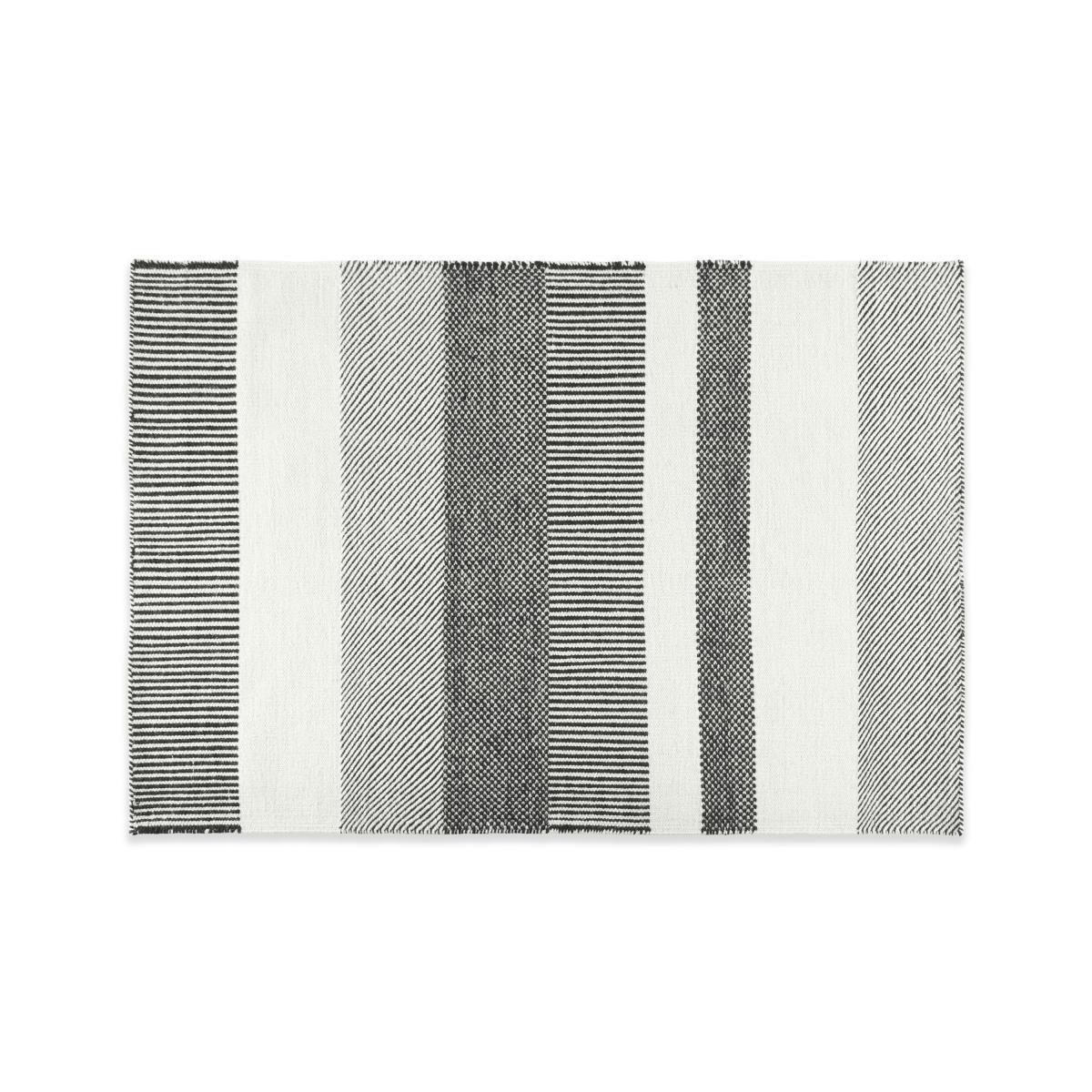 Malay Wool Stripe Rug, Large 160 x 230cm, Black & White – image 2
