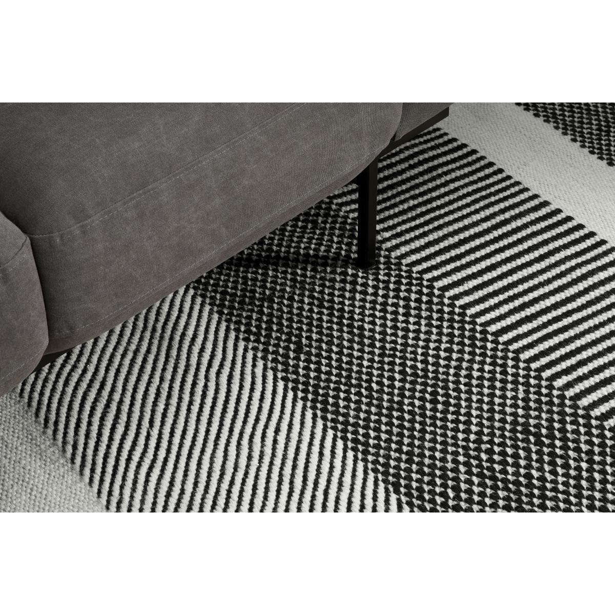 Malay Wool Stripe Rug, Large 160 x 230cm, Black & White – image 4