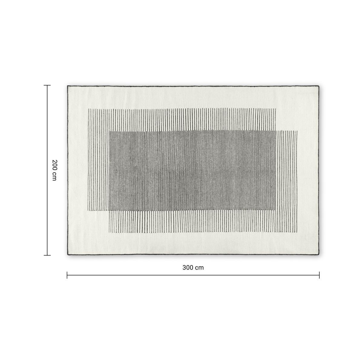 Caixa Wool Blend Rug, Extra Large 200 x 300 cm, Off-White & Black – image 7