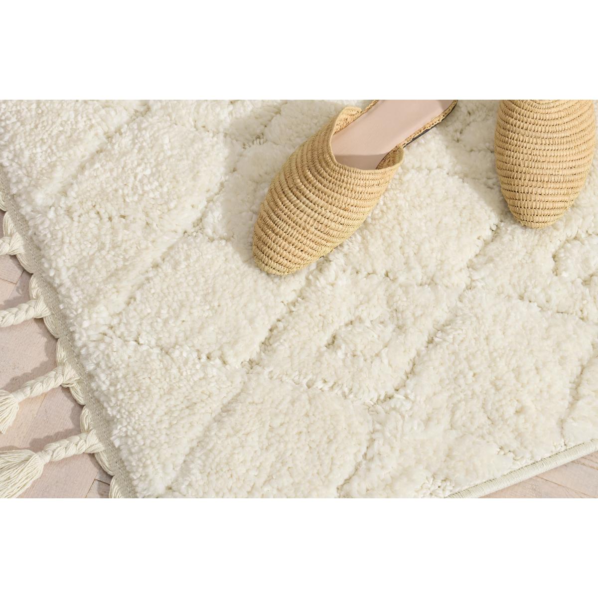 Kameli High Pile Berber-Style Bedside Runner, 60 x 110 cm, Off-White Pattern – image 4