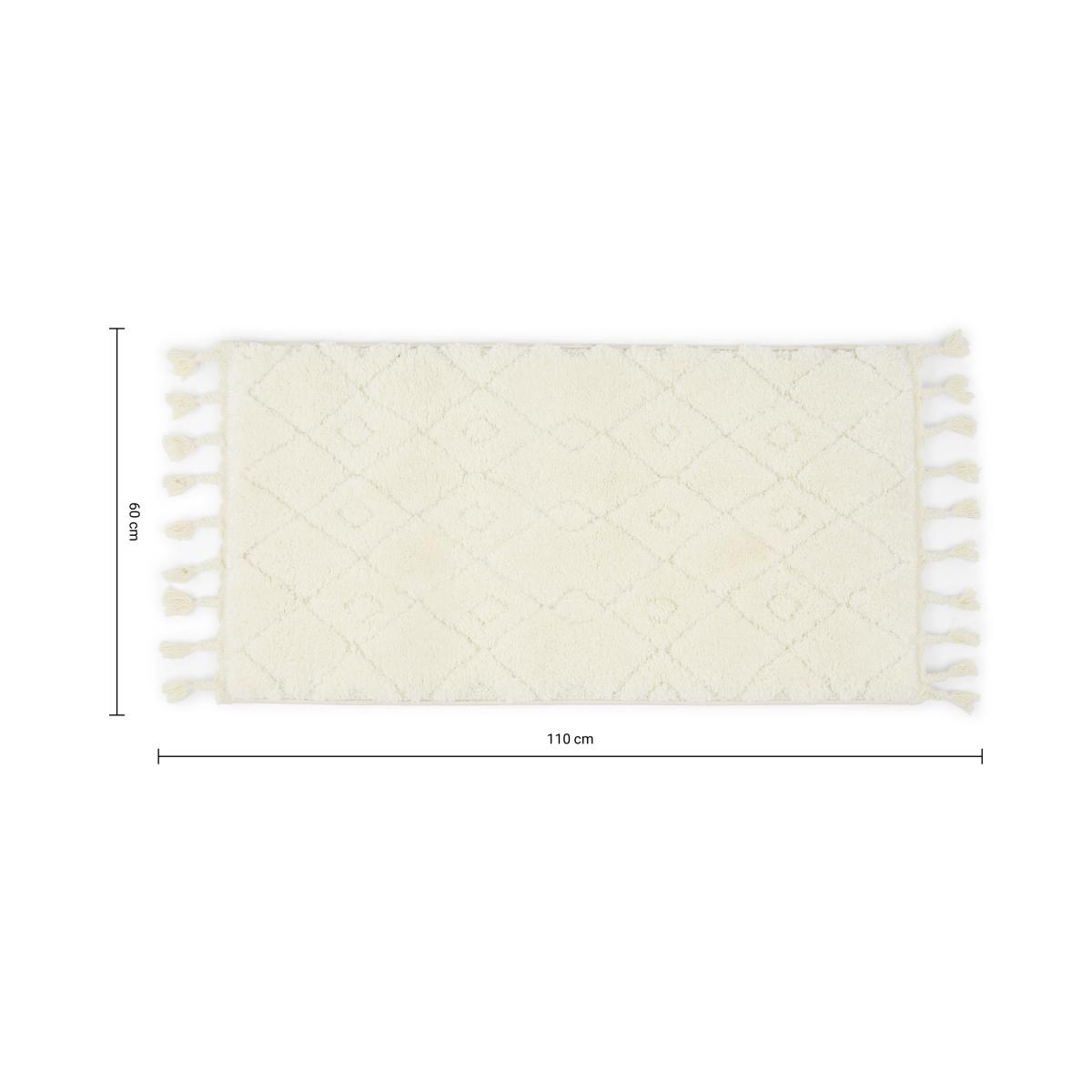 Kameli High Pile Berber-Style Bedside Runner, 60 x 110 cm, Off-White Pattern – image 7