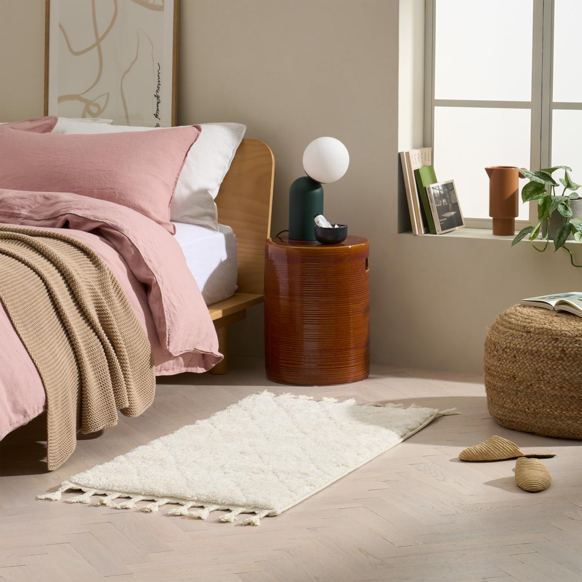 Kameli High Pile Berber-Style Bedside Runner, 60 x 110 cm, Off-White Pattern – image 8