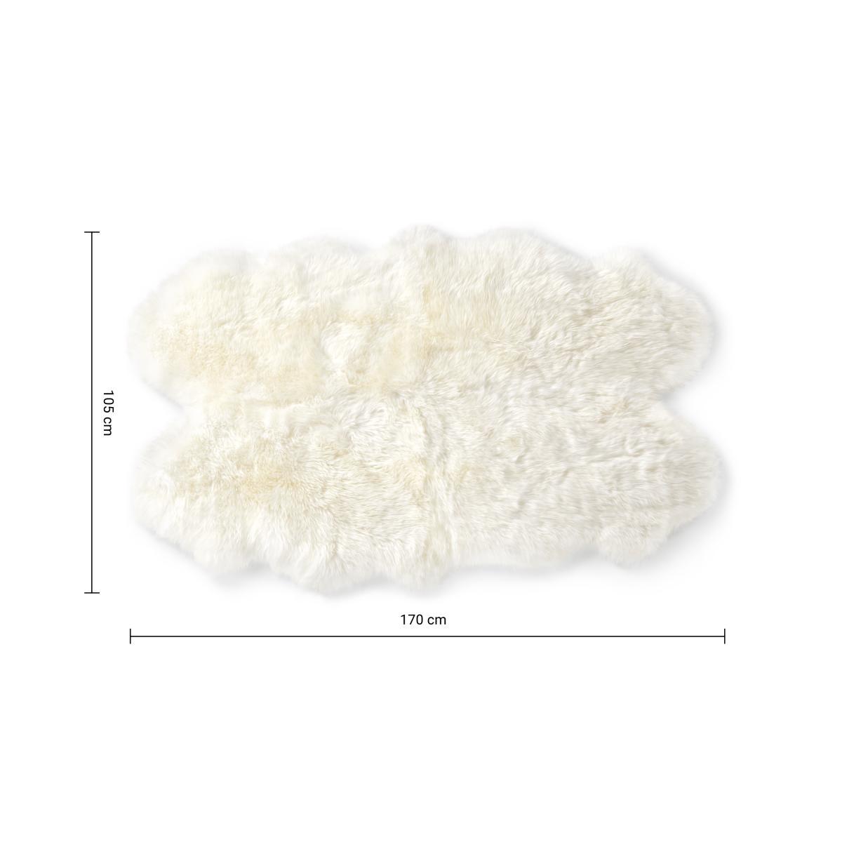 Helgar Quad Sheepskin Rug 105 x 170cm, Ivory – image 7