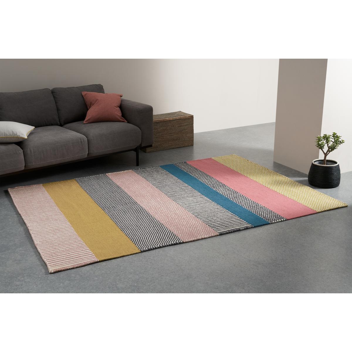Malay Wool Blend Rug, Extra Large 200 x 300 cm, Multi Striped – image 4