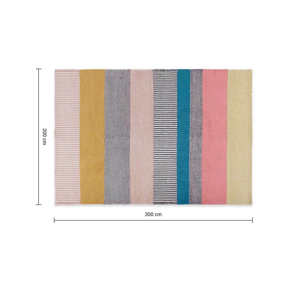 Malay Wool Blend Rug, Extra Large 200 x 300 cm, Multi Striped – image 8