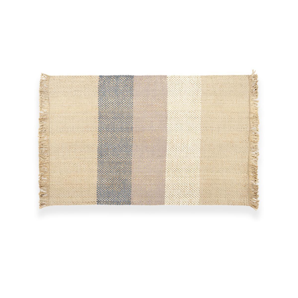 Varzea Jute Wool Rug, Medium 140 x 200cm, Natural/Blue – image 2