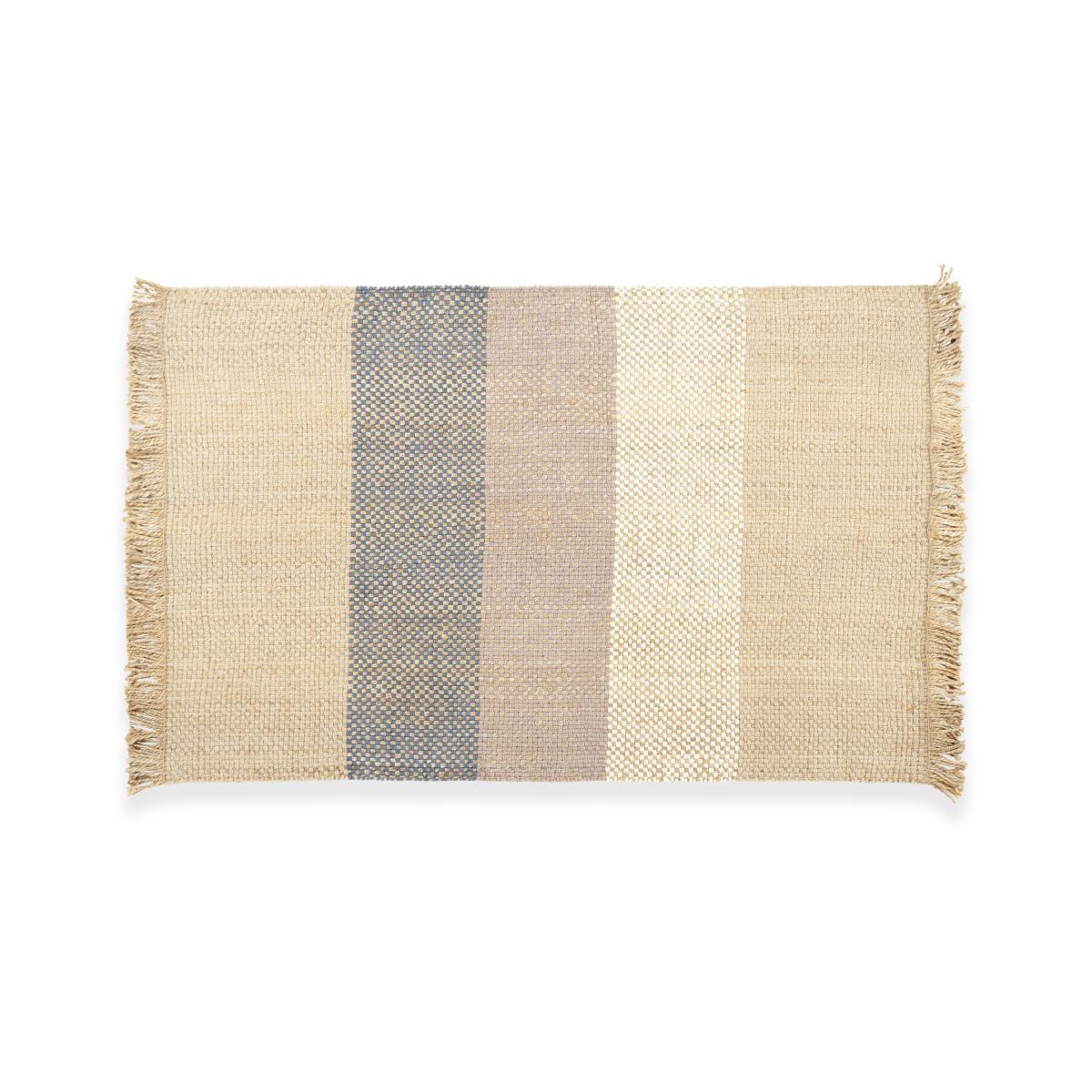 Varzea Jute Wool Rug, Medium 140 x 200cm, Natural/Blue – image 3