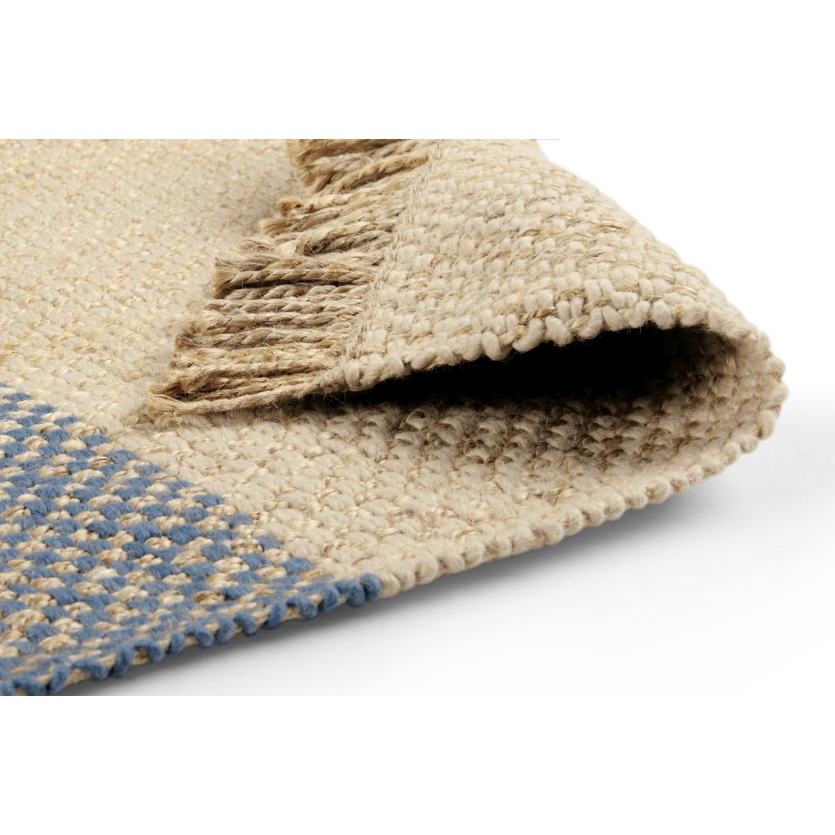 Varzea Jute Wool Rug, Medium 140 x 200cm, Natural/Blue – image 6