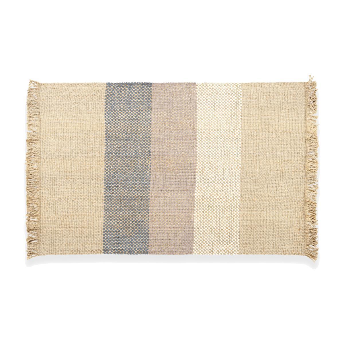 Varzea Jute Wool Rug, Medium 140 x 200cm, Natural/Blue – image 1