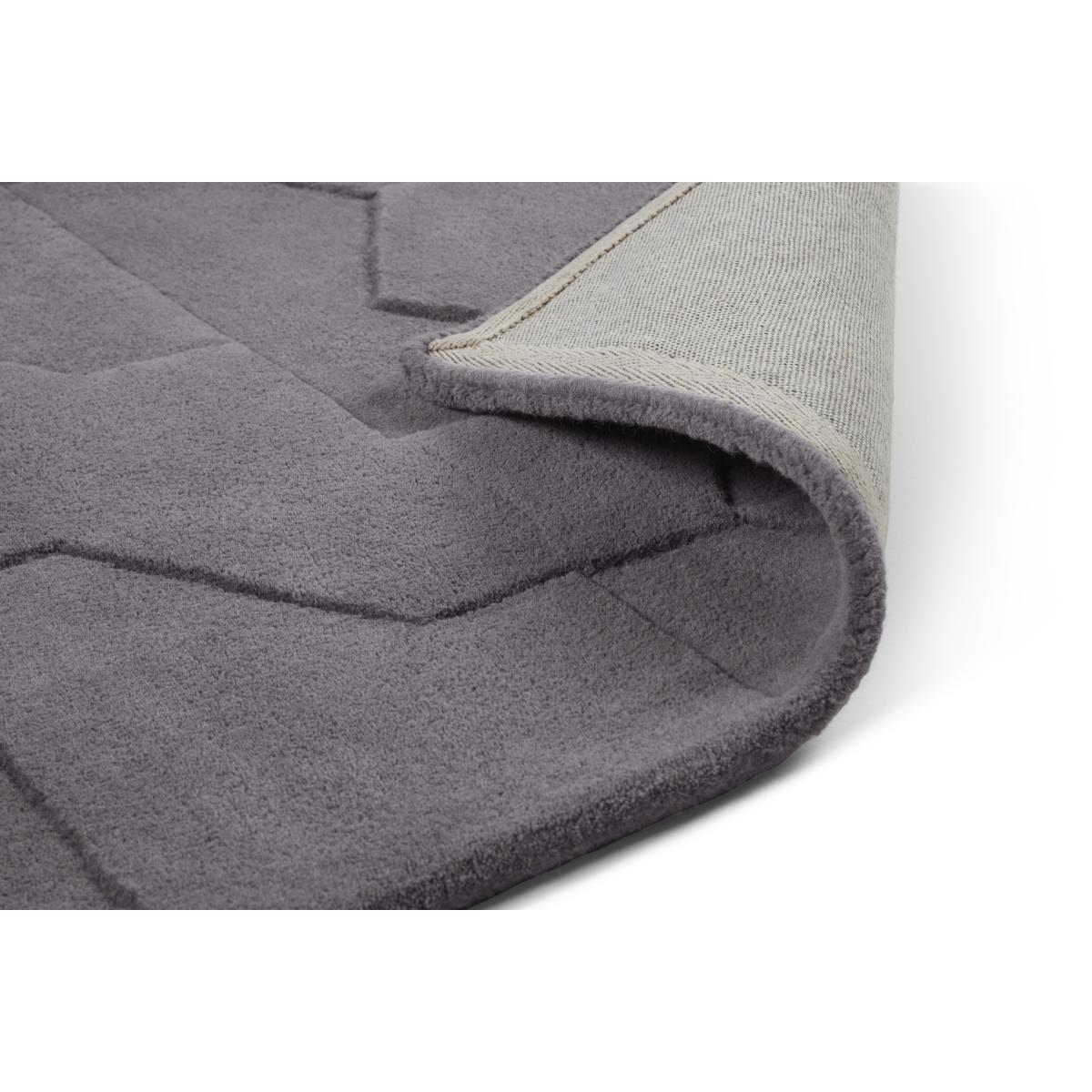 Hayden Geometric Carved Wool Rug 200 x 300cm, Grey – image 4