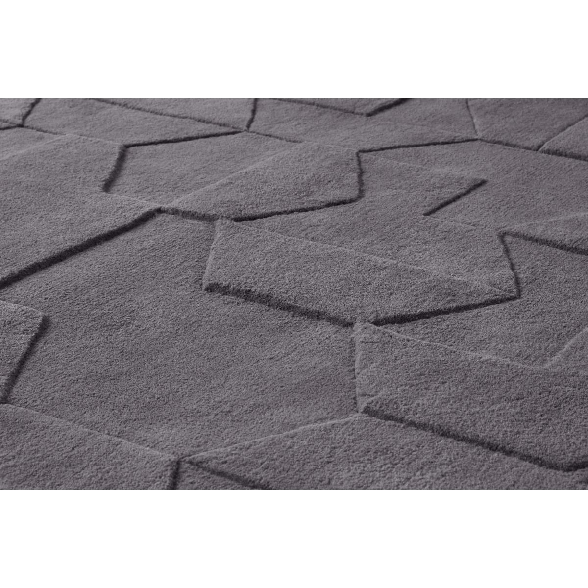 Hayden Geometric Carved Wool Rug 200 x 300cm, Grey – image 6