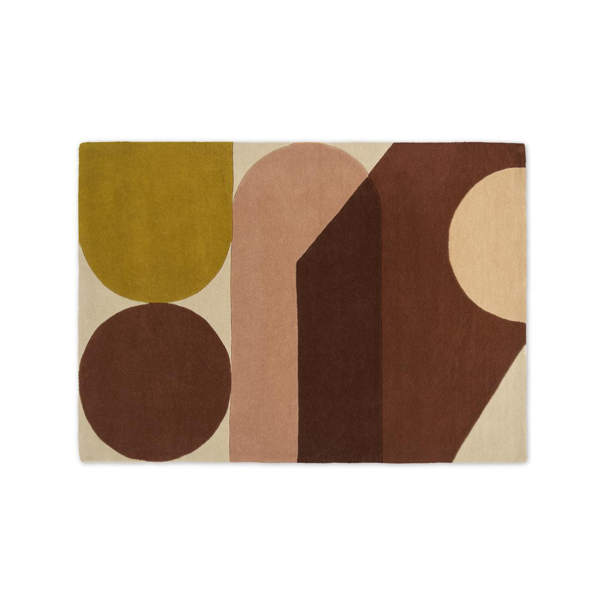 Zayyan Geometric Hand-Tufted Wool Rug, Large 160 x 230cm, Terracotta – image 2