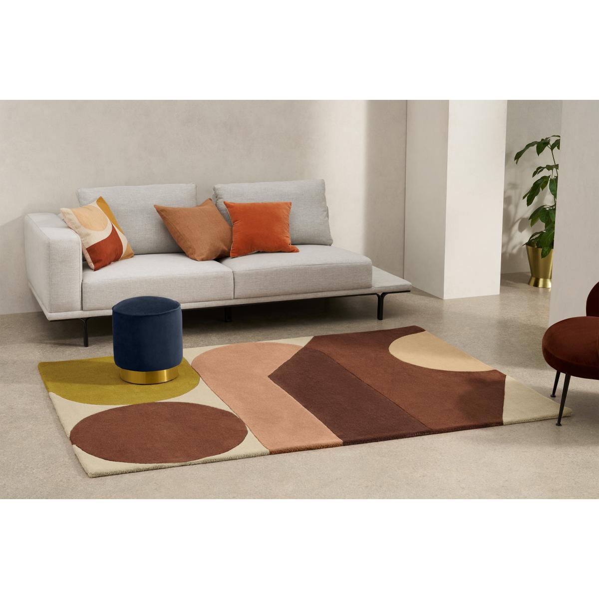 Zayyan Geometric Hand-Tufted Wool Rug, Large 160 x 230cm, Terracotta – image 3
