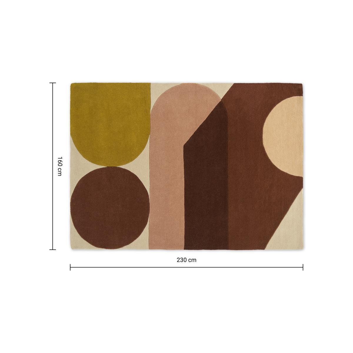 Zayyan Geometric Hand-Tufted Wool Rug, Large 160 x 230cm, Terracotta – image 7