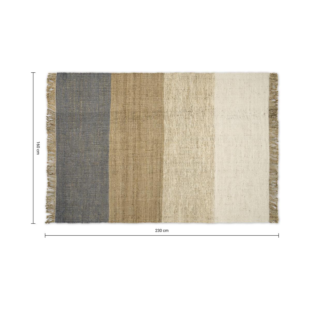 Rockley Rug, Large 160 x 230 cm, Grey & Off-White Jute – image 2