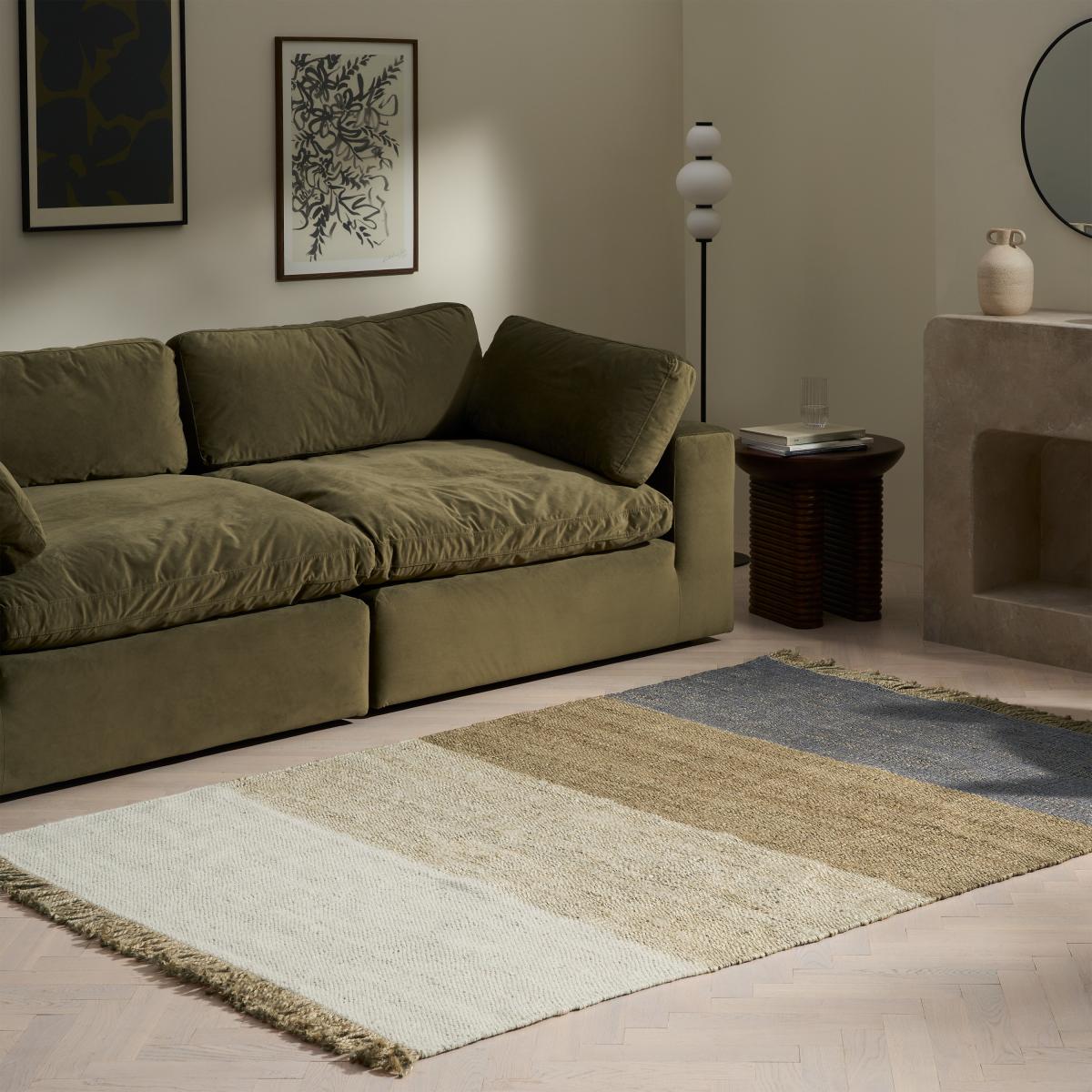 Rockley Rug, Large 160 x 230 cm, Grey & Off-White Jute – image 3