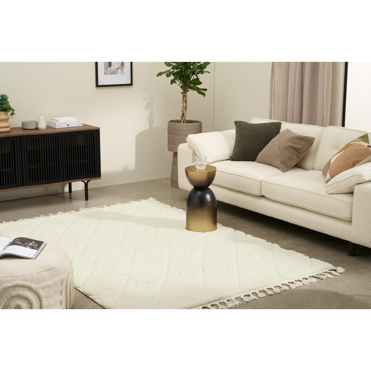 Kameli Patterned High Pile Berber Style Rug, Large 160 x 230cm, Off-White – image 3