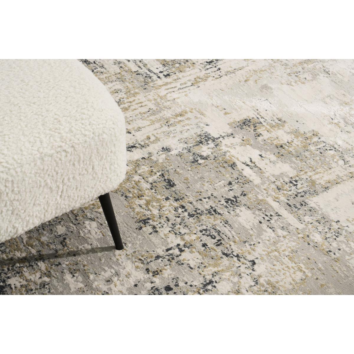 Epicoco Luxury Viscose Round Rug, Large 200cm, Antique Gold & Grey – image 4