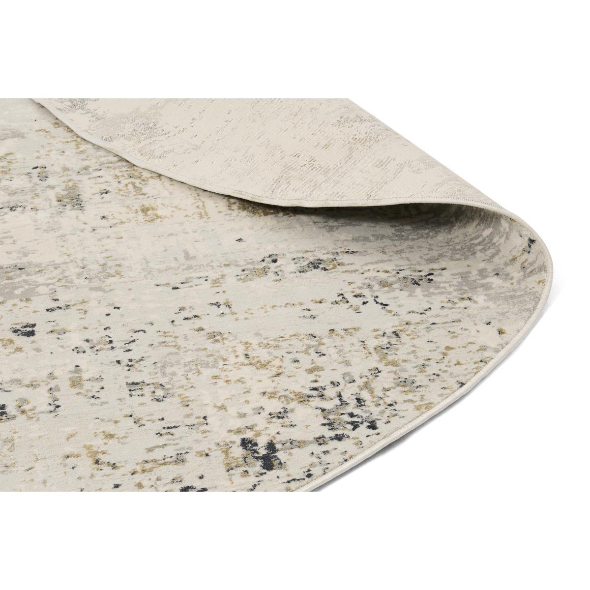 Epicoco Luxury Viscose Round Rug, Large 200cm, Antique Gold & Grey – image 5