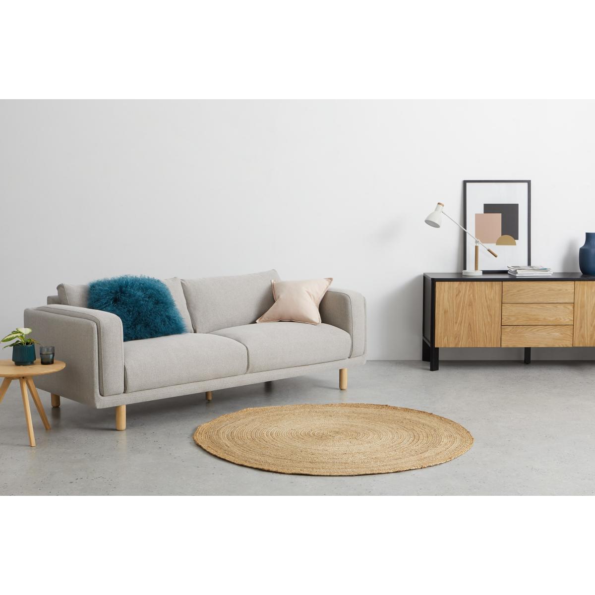 Enzo Round Jute Rug 150cm diam, Plain – image 3