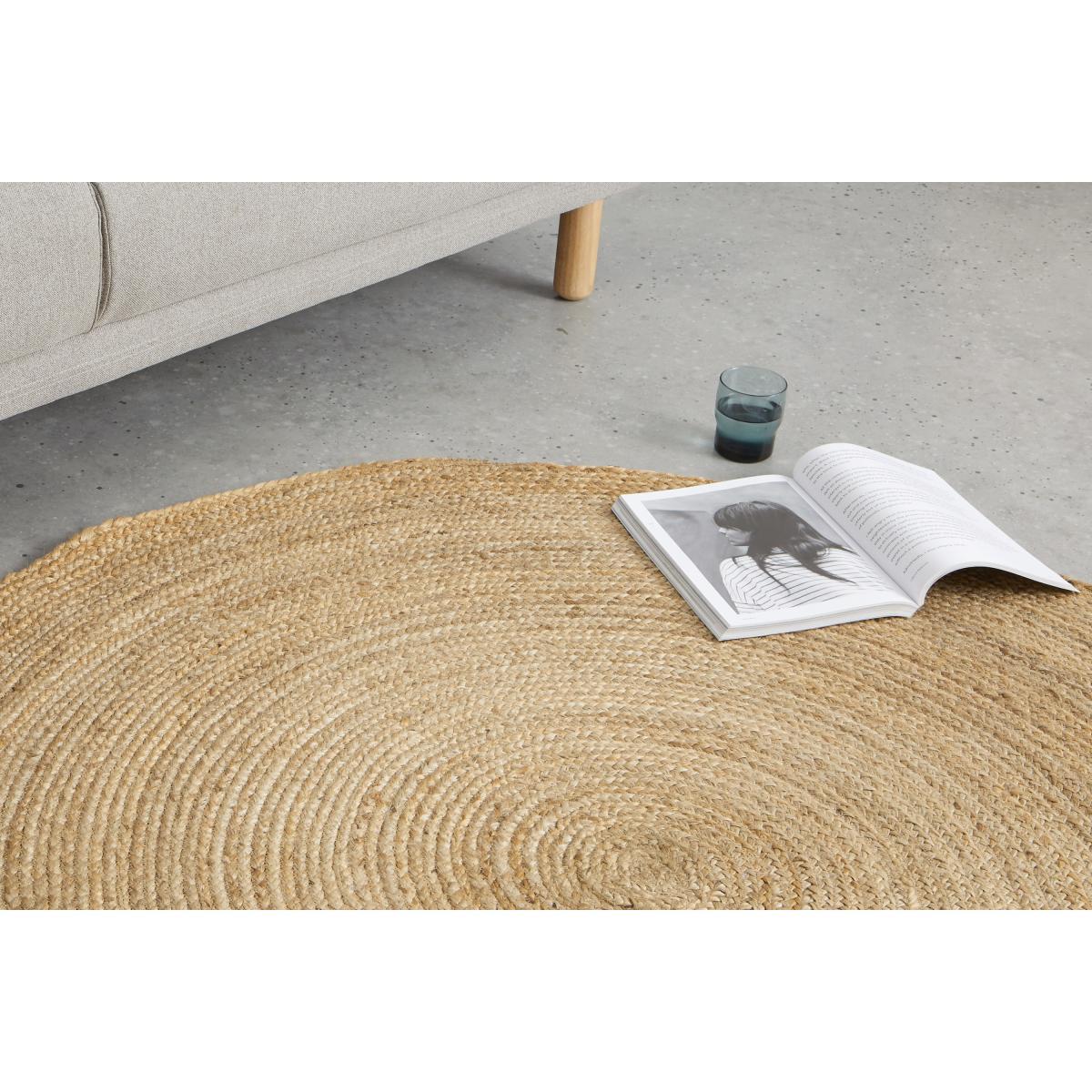 Enzo Round Jute Rug 150cm diam, Plain – image 4