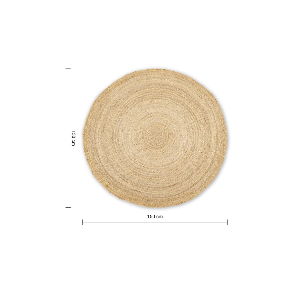 Enzo Round Jute Rug 150cm diam, Plain – image 7