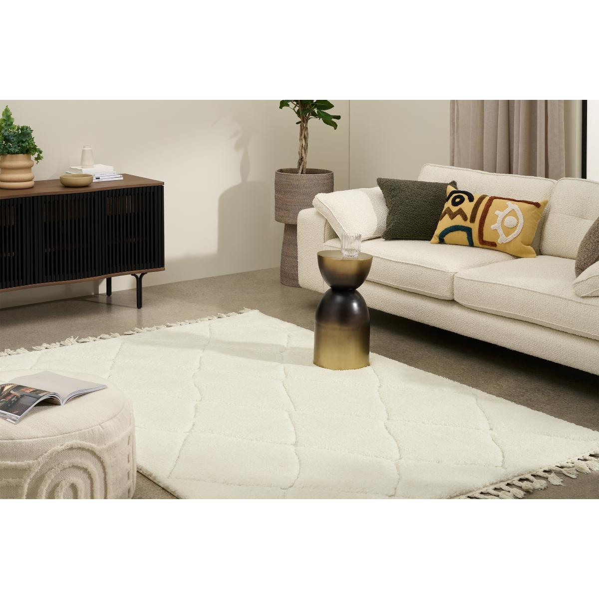 Kameli Diamond High Pile Berber Style Rug, X Large 200 x 290cm, Off-White – image 3