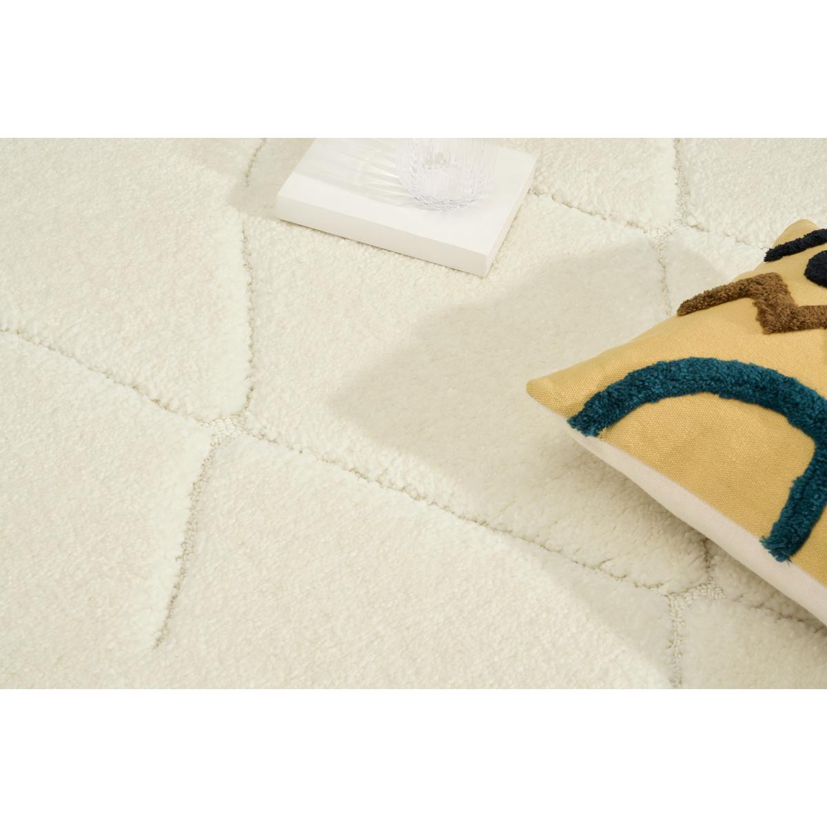 Kameli Diamond High Pile Berber Style Rug, X Large 200 x 290cm, Off-White – image 4